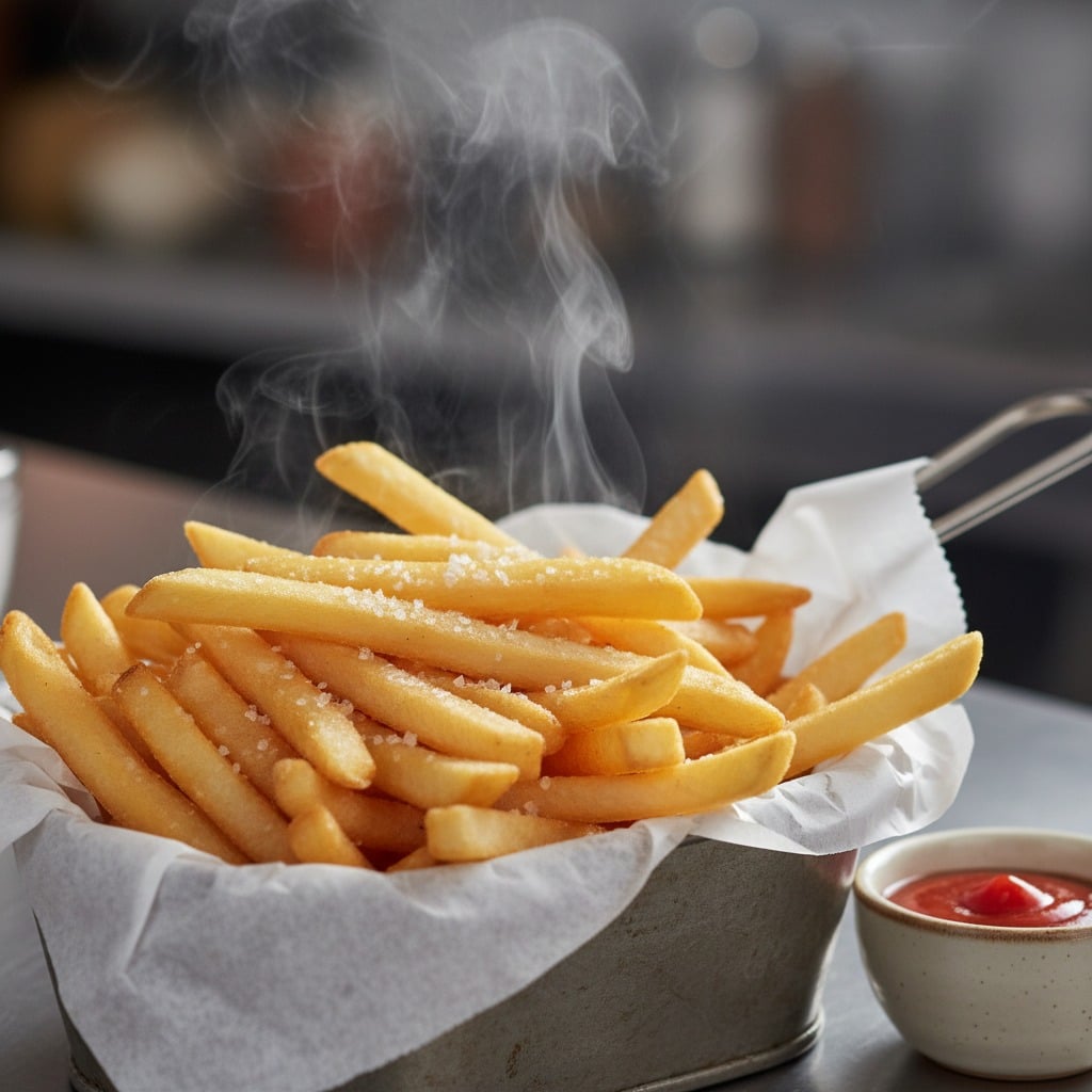 Patatine classiche fritte fumanti